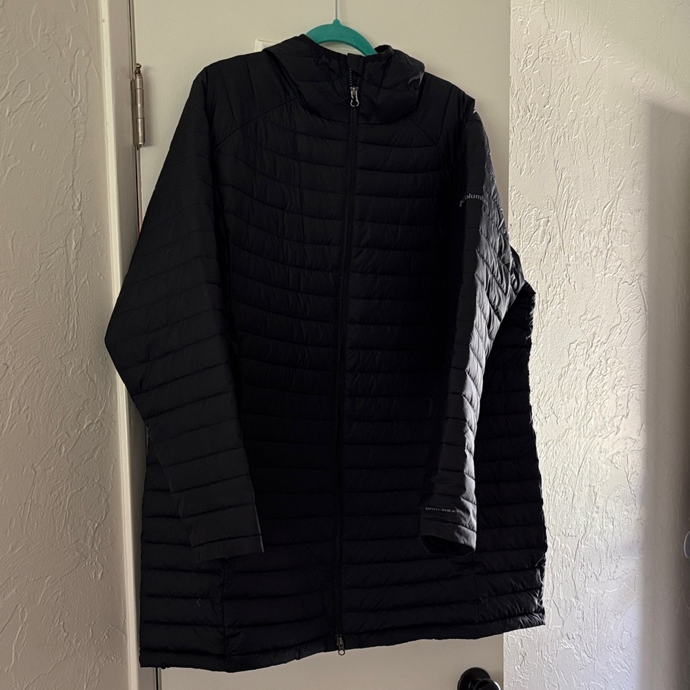 Columbia Women's Long Black Hooded Puffer Jacket